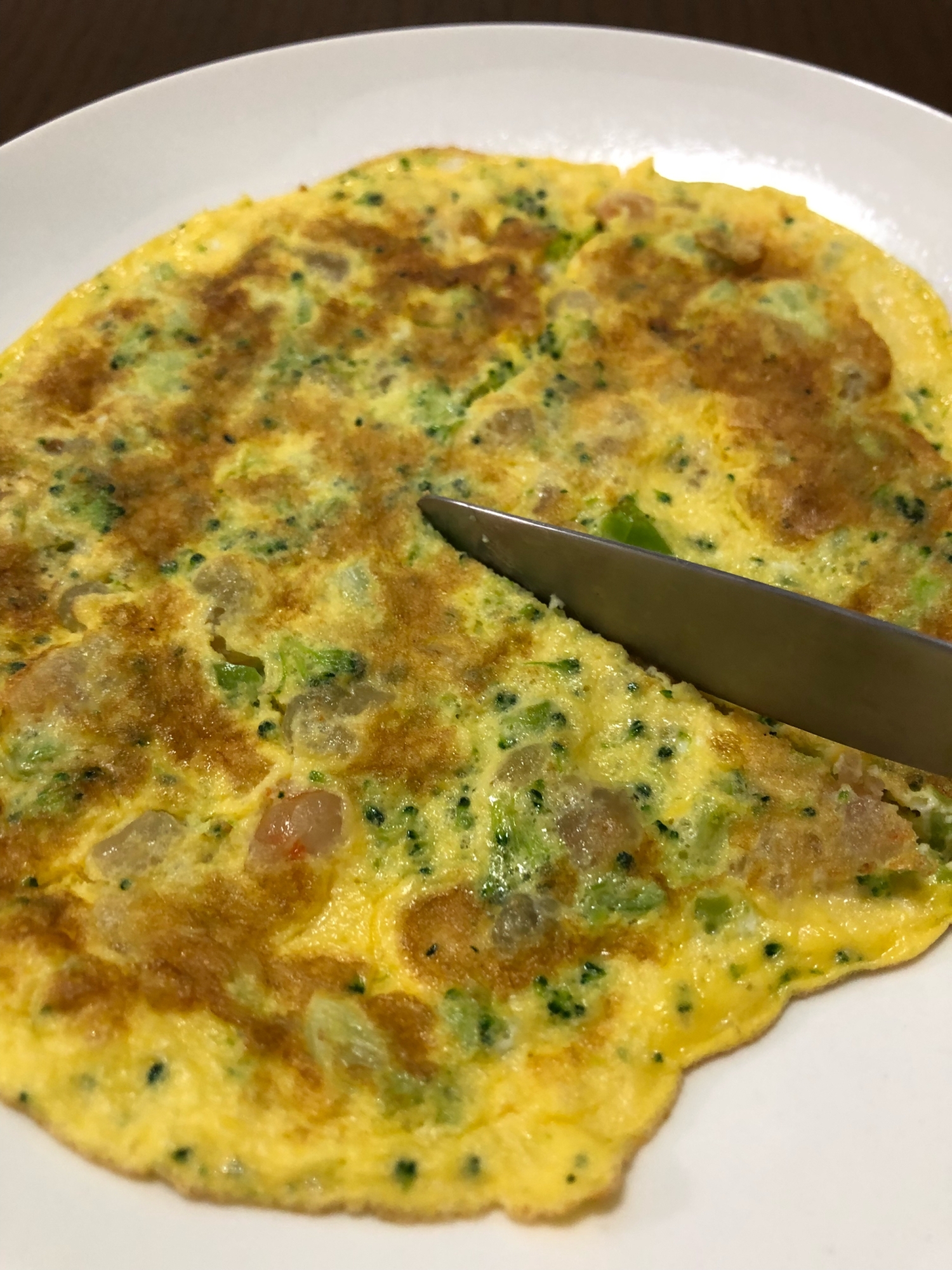 【幼児食】エビとブロッコリーのスペイン風オムレツ♪