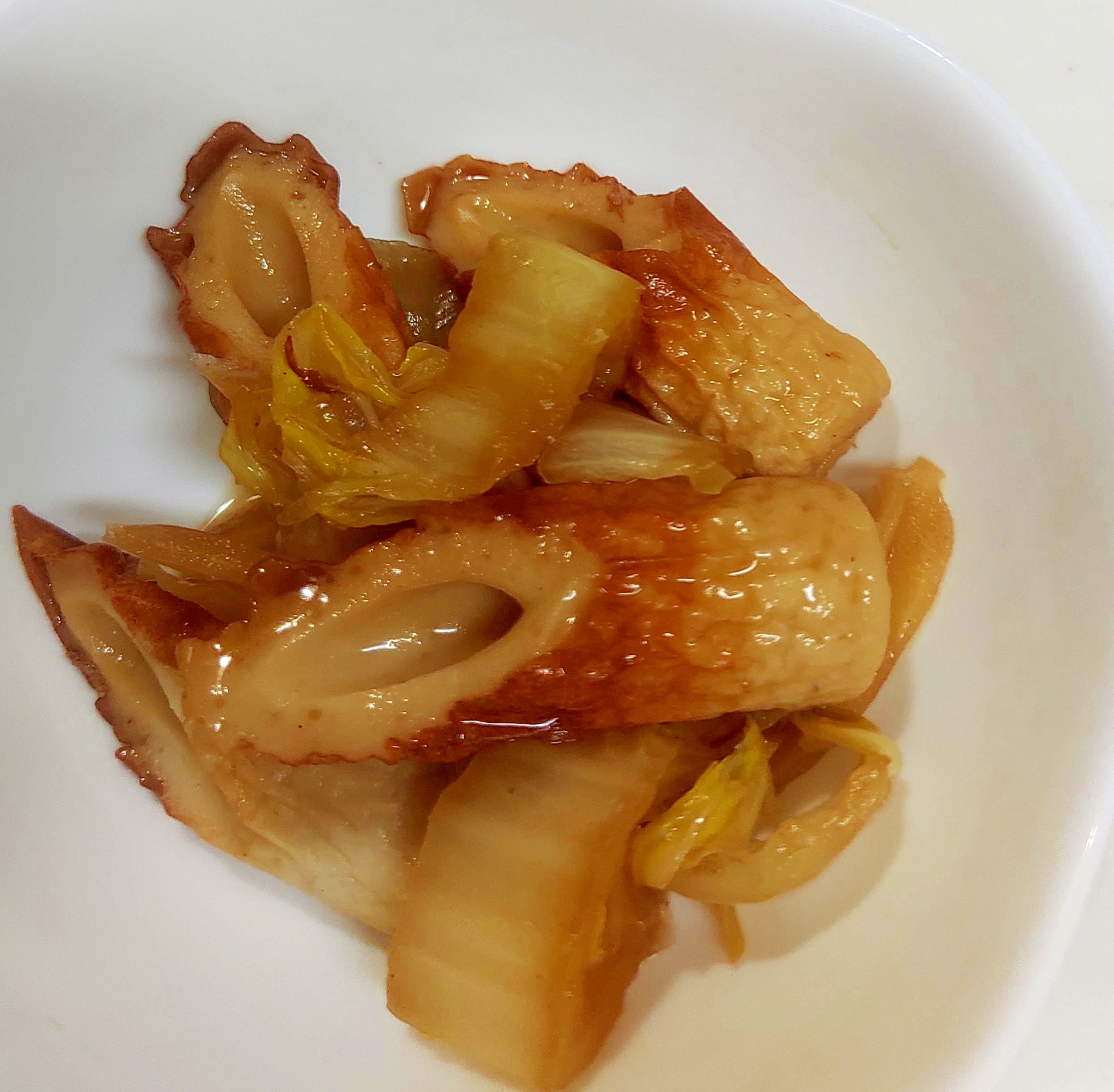白菜とちくわのオイスター煮