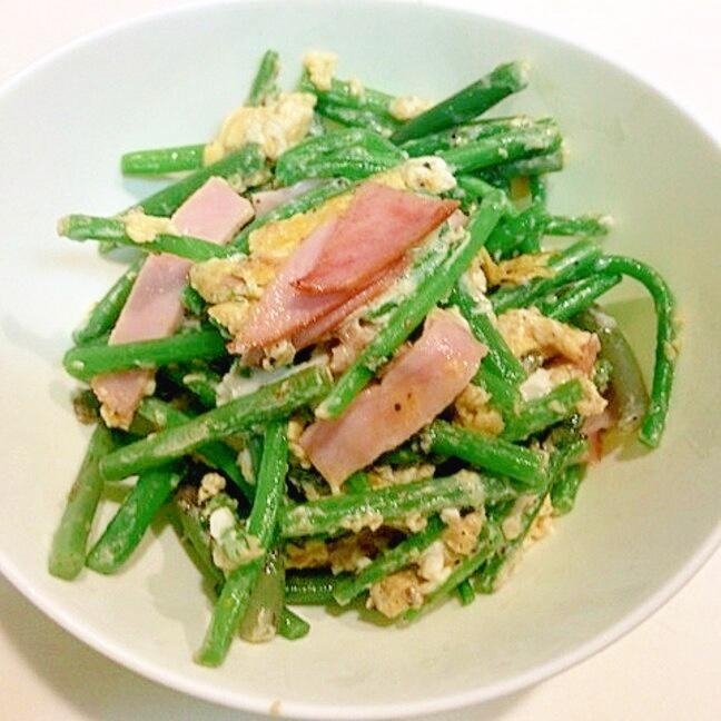 食物繊維たっぷりでヘルシー☆☆赤ミズとハムの卵とじ