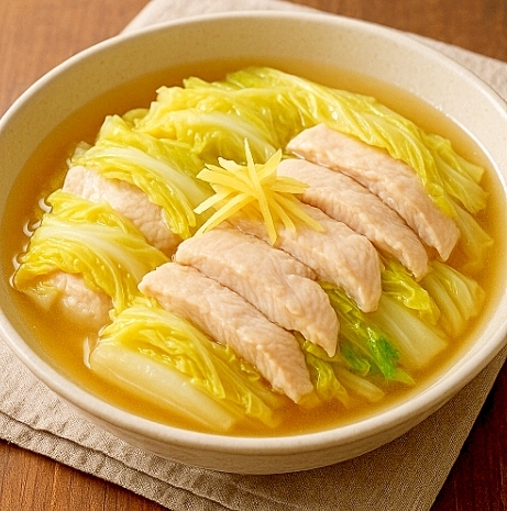やさしい味わい♪白菜と鶏むね肉のミルフィーユ煮