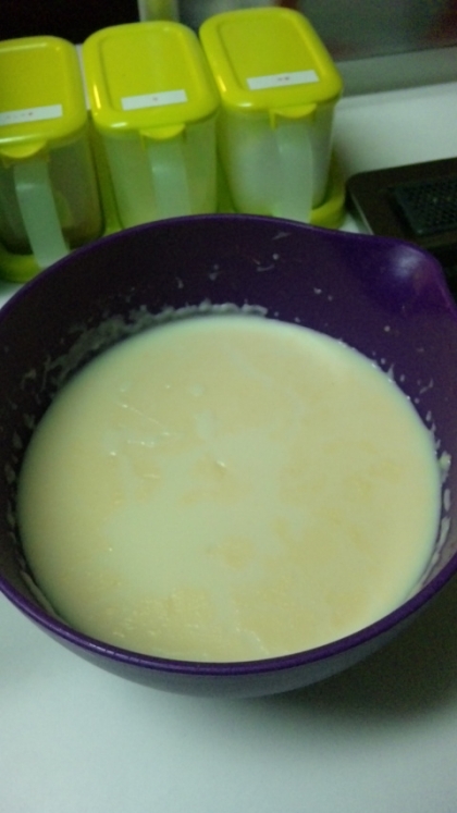 豆乳で作りました！おっしゃる通り、もう鍋ではゼッタイ作りません(笑)