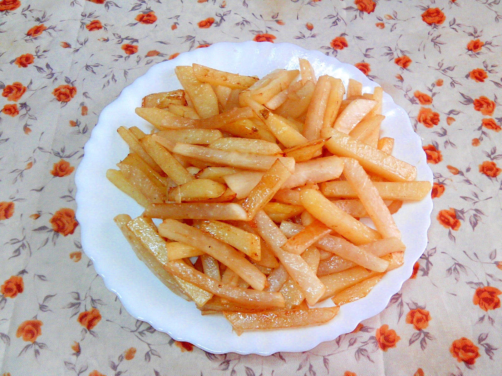 大根とじゃがいものバター醤油炒め