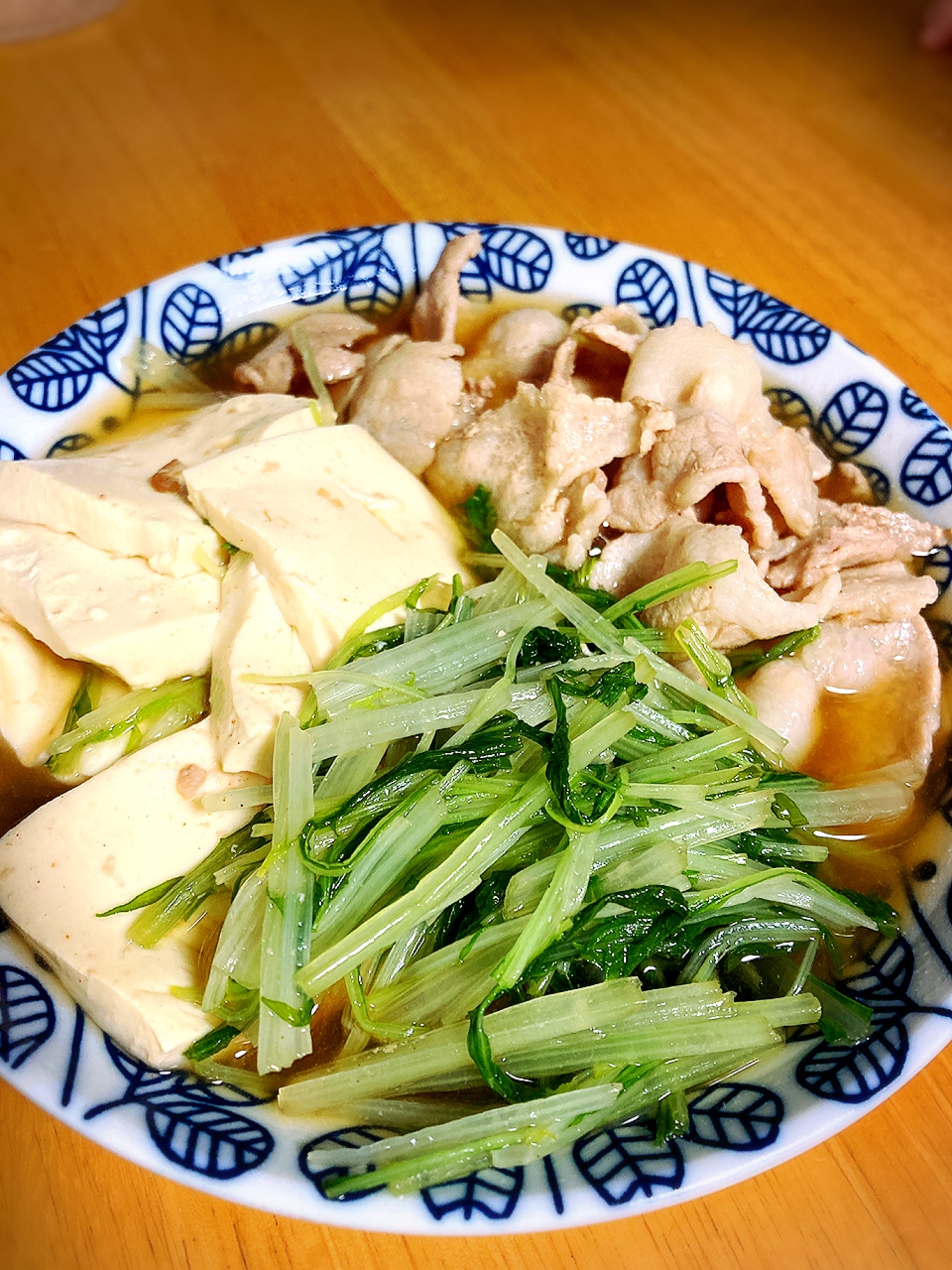 水菜・豚バラ・豆腐の出汁煮
