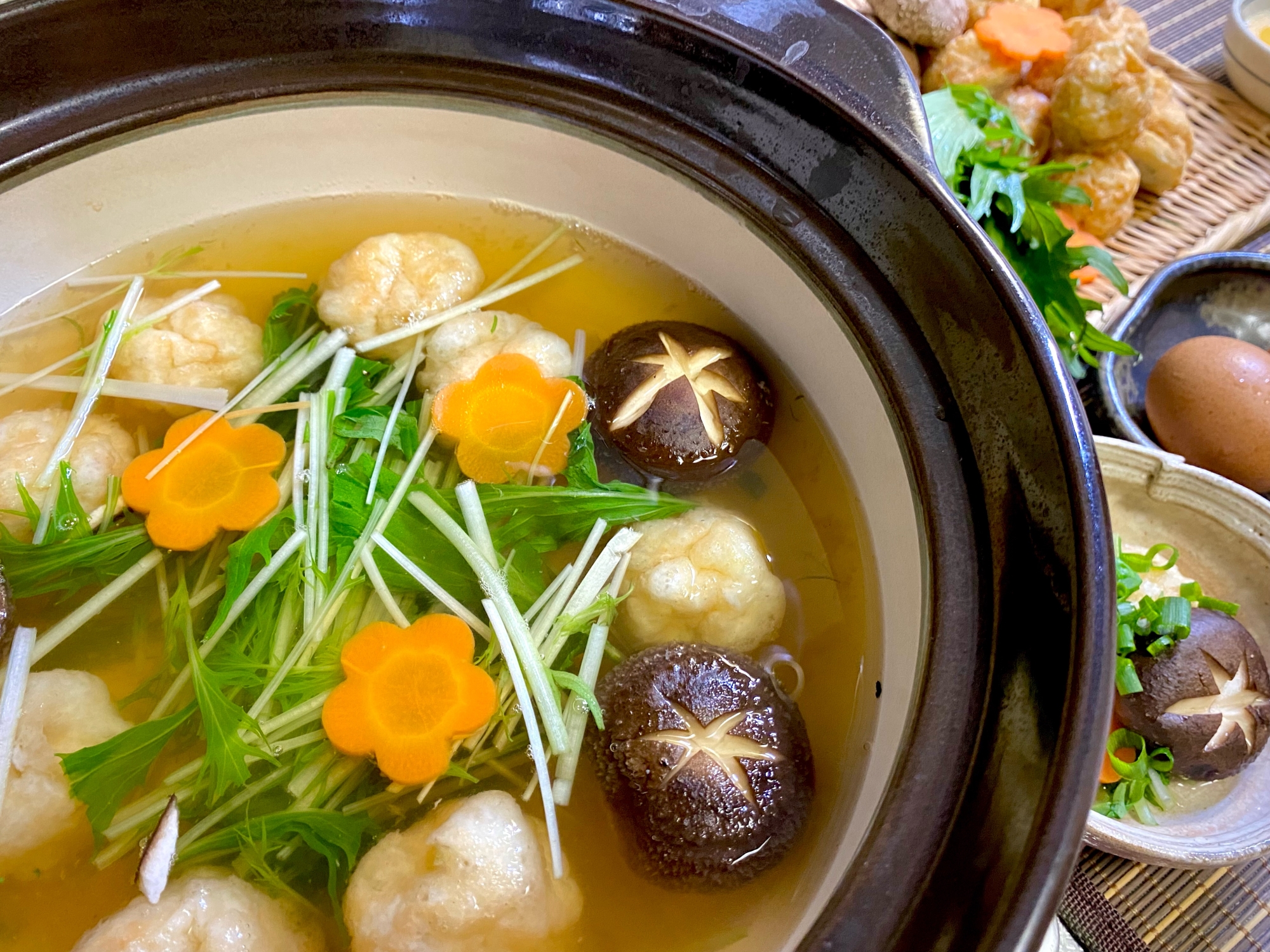 明石焼き?鍋で食べる *つみれ風たこ焼き鍋*