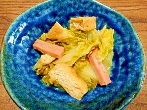 白菜と油揚げ、ハム☆煮浸し