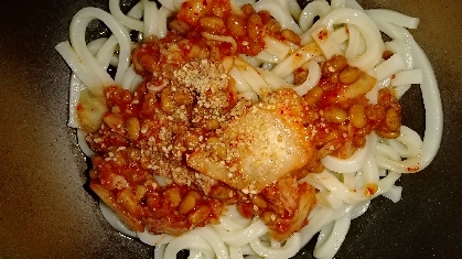 うどんで作ってみました。手軽だし美味しい♡
パパっと朝から作っちゃいました。