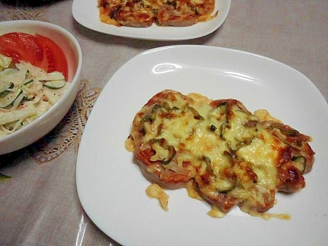 糖質オフ♪ 漬け豚ヒレのピザ