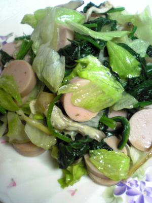 魚肉ソーセージの残り野菜の炒め物