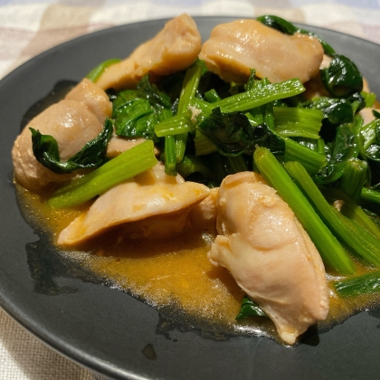 お弁当に！鶏肉とほうれん草のケチャップ炒め