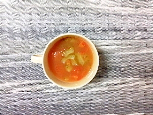 冷やしトマトスープ（苦瓜入り）