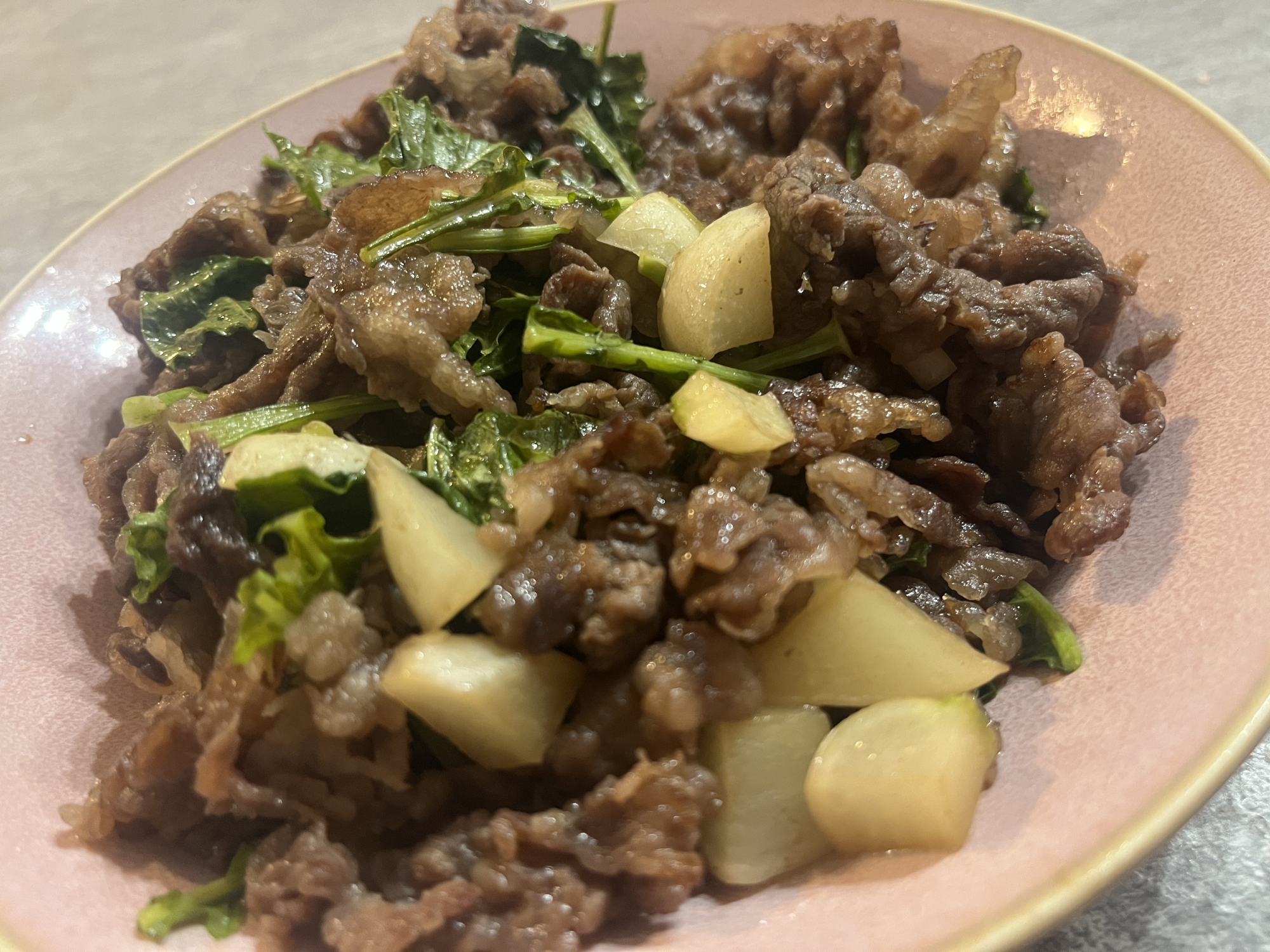 牛肉とカブの甘辛煮