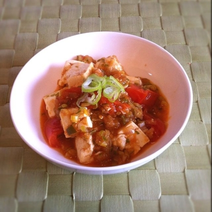 トマト入りの麻婆豆腐は初めてですが、おいしかったです。目先の変わったメニューを具のソースで簡単に作れるのがいいですね。