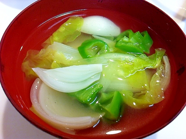さっぱり美味しい☆残り野菜の和風スープ