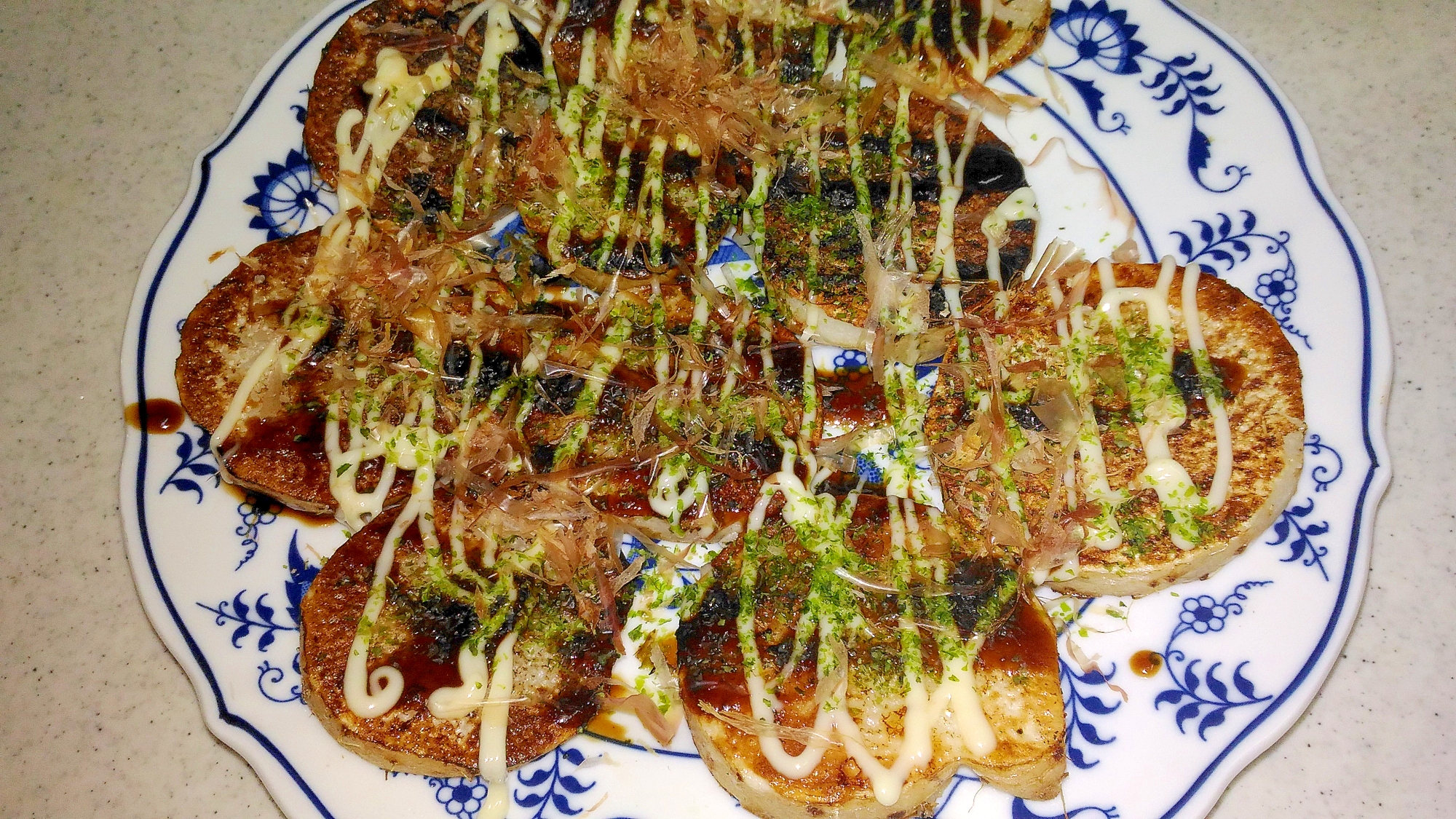 皮付き長芋のお好み焼き風