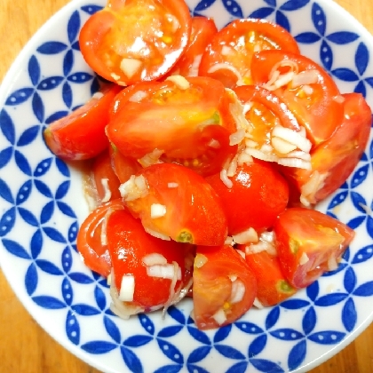 簡単副菜！トマトと長葱のポン酢和え♫