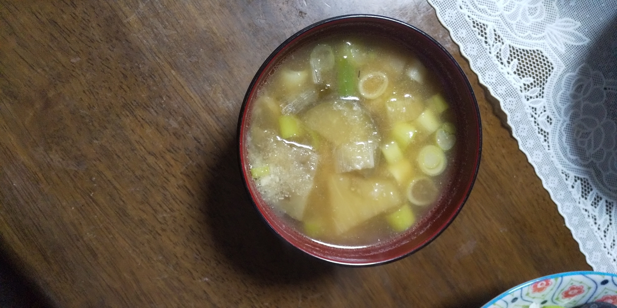 生おからとなすとネギの味噌汁