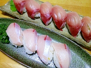 柚子入り＊寒ブリの握り寿司