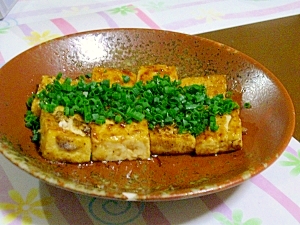 焼き豆腐の豆腐ステーキ