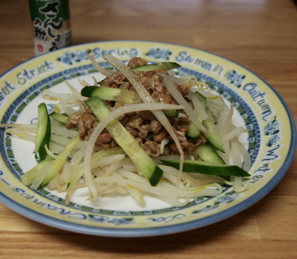 さっぱり和風！もやしの納豆サラダ