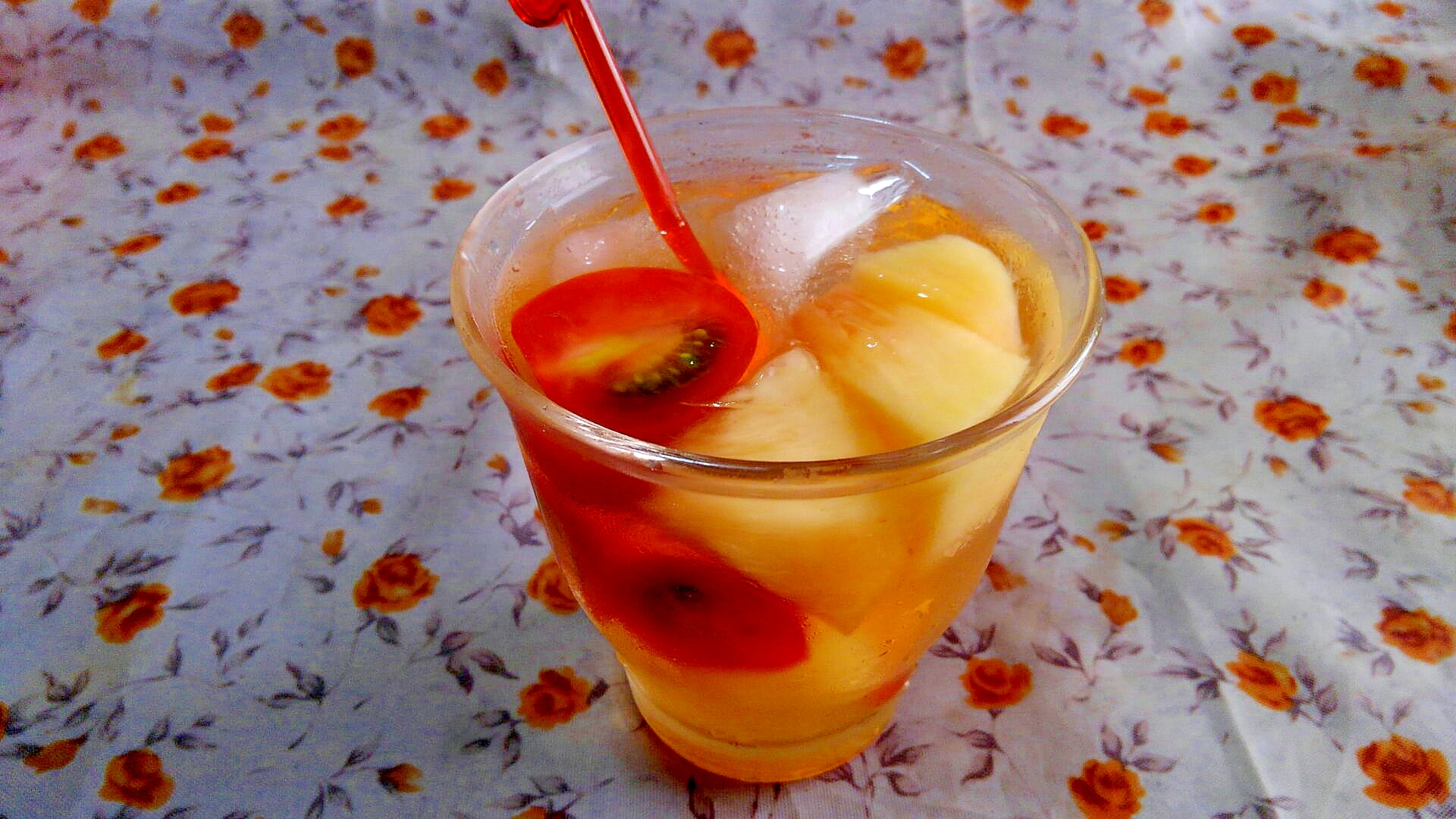 桃とトマトの梅酒サイダー