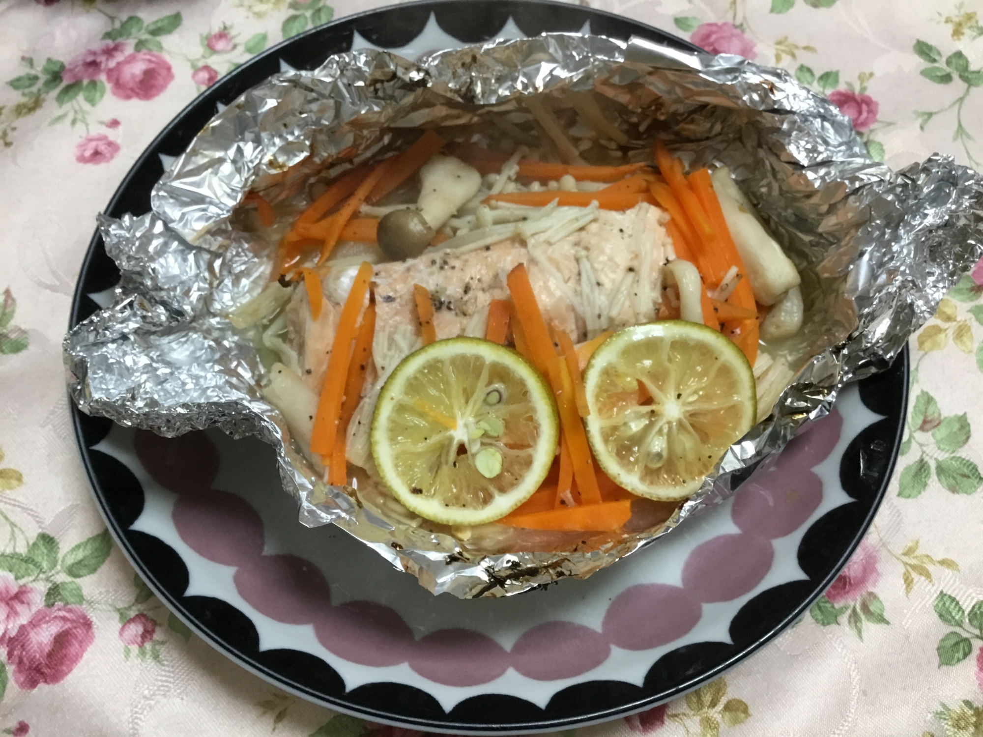 秋鮭とかぼすのホイル焼き