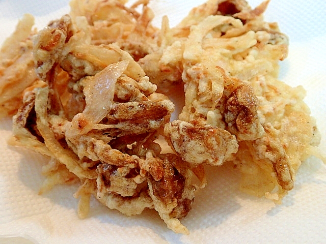 やまなめこと新玉葱と花えびのかき揚げ レシピ 作り方 By ぷ みぃまま 楽天レシピ