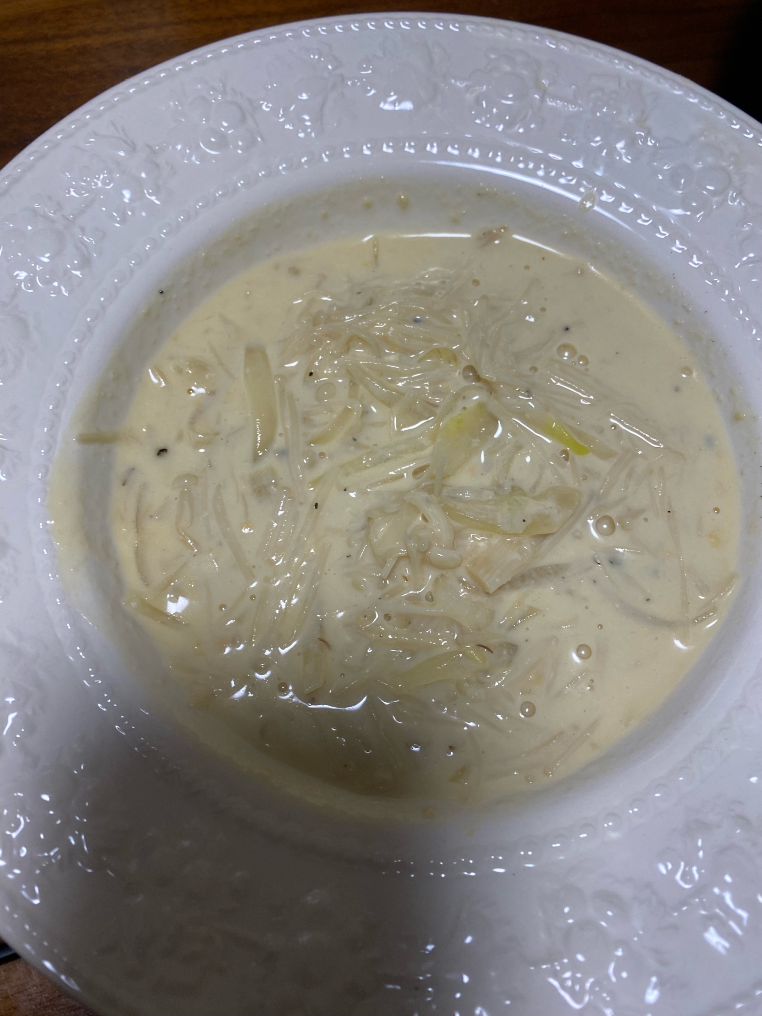 味噌と豆乳の腸活えのきスープ