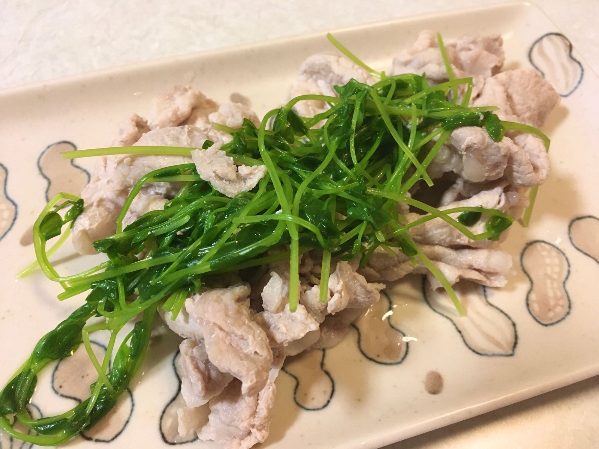 豚肉と豆苗のさっと茹で