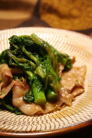 春待ち中華。菜の花と豚肉のオイスター炒め