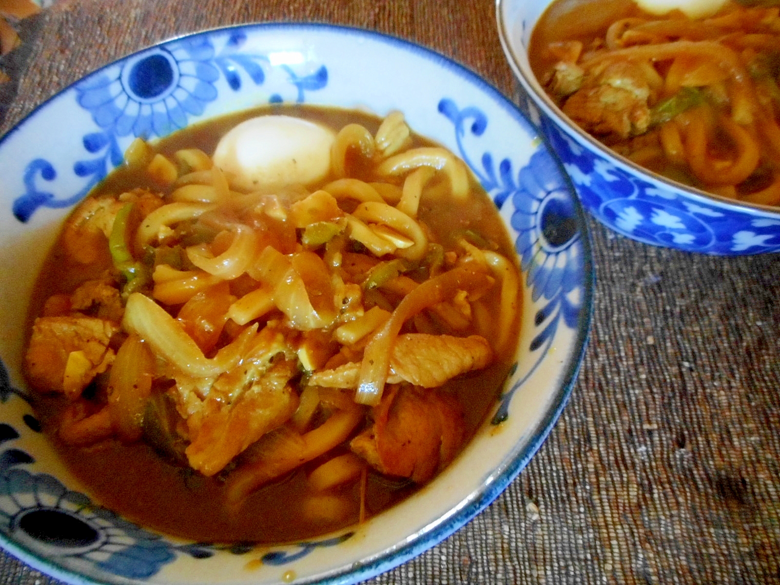 豚肉とピーマンのカレーうどん