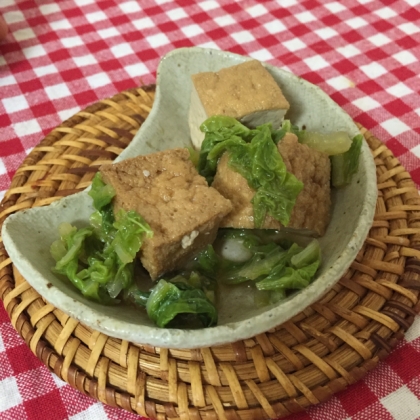 白菜と厚揚げの鶏ガラ風味煮込み(*´艸｀)