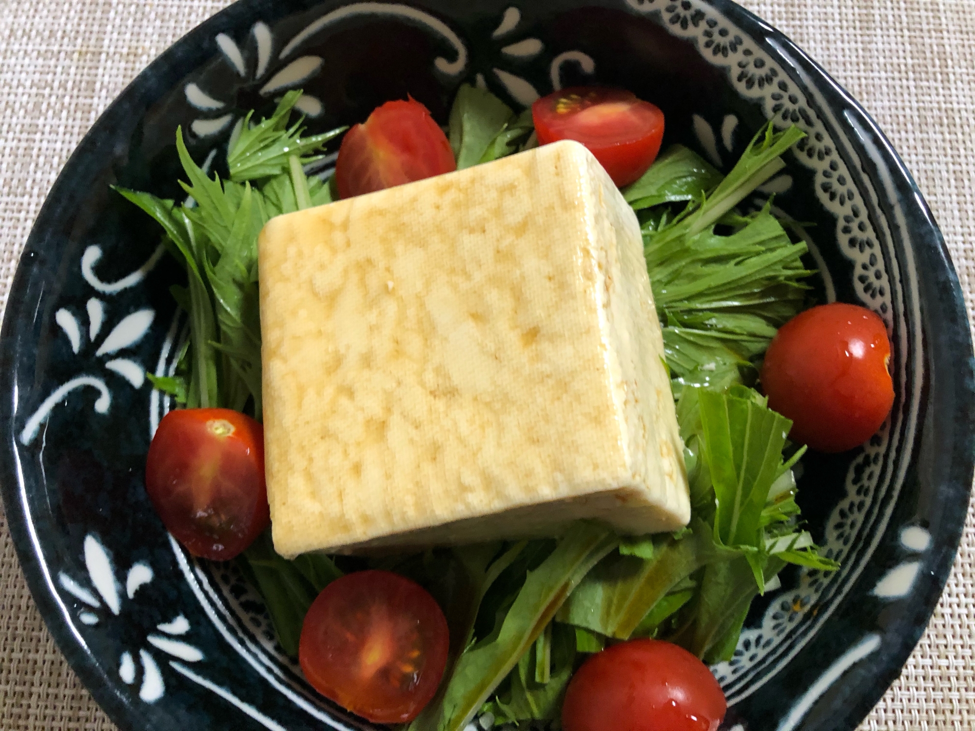 水菜と豆腐のサラダ