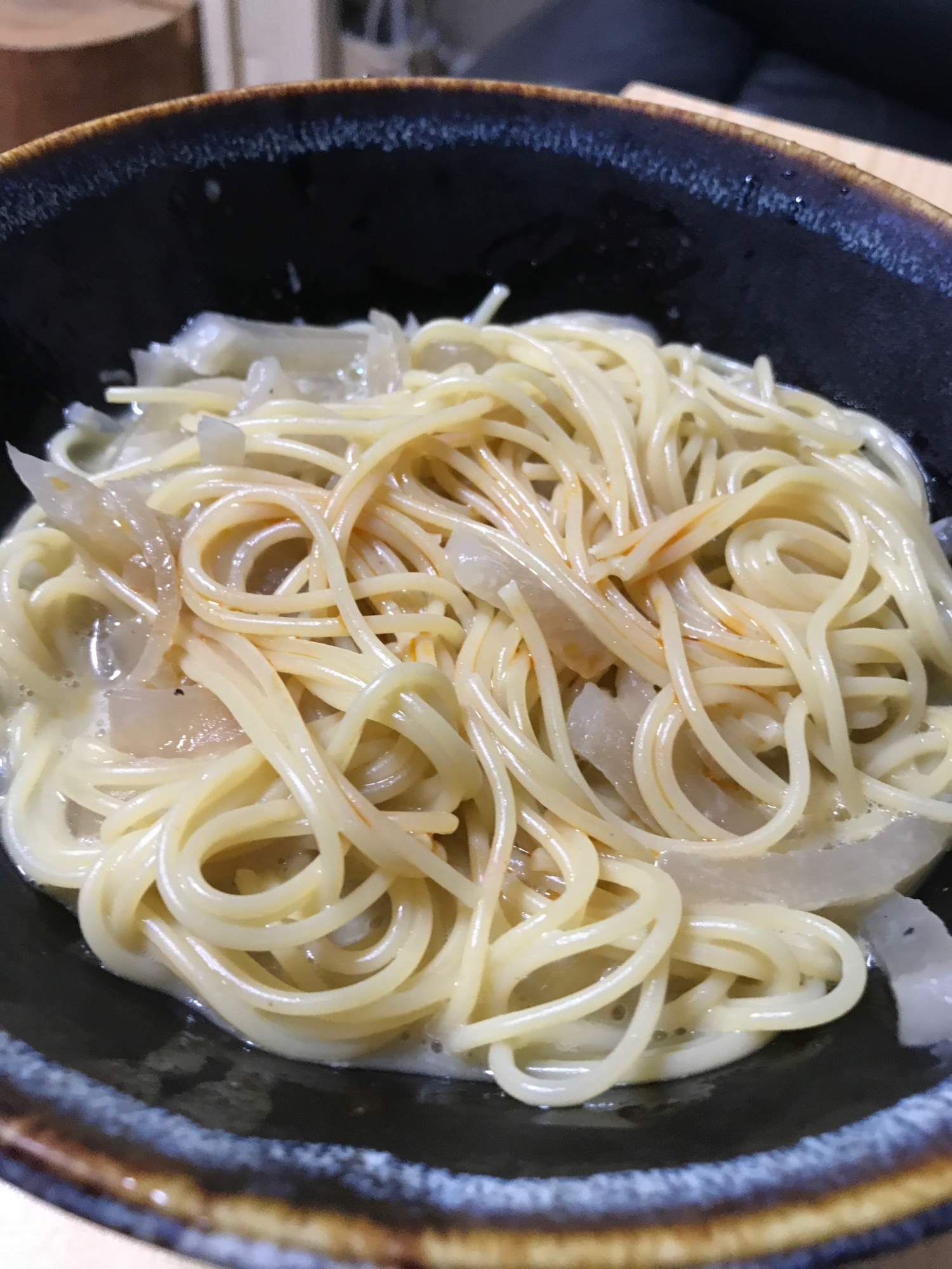 残りの味噌汁リメイク、クリームパスタ