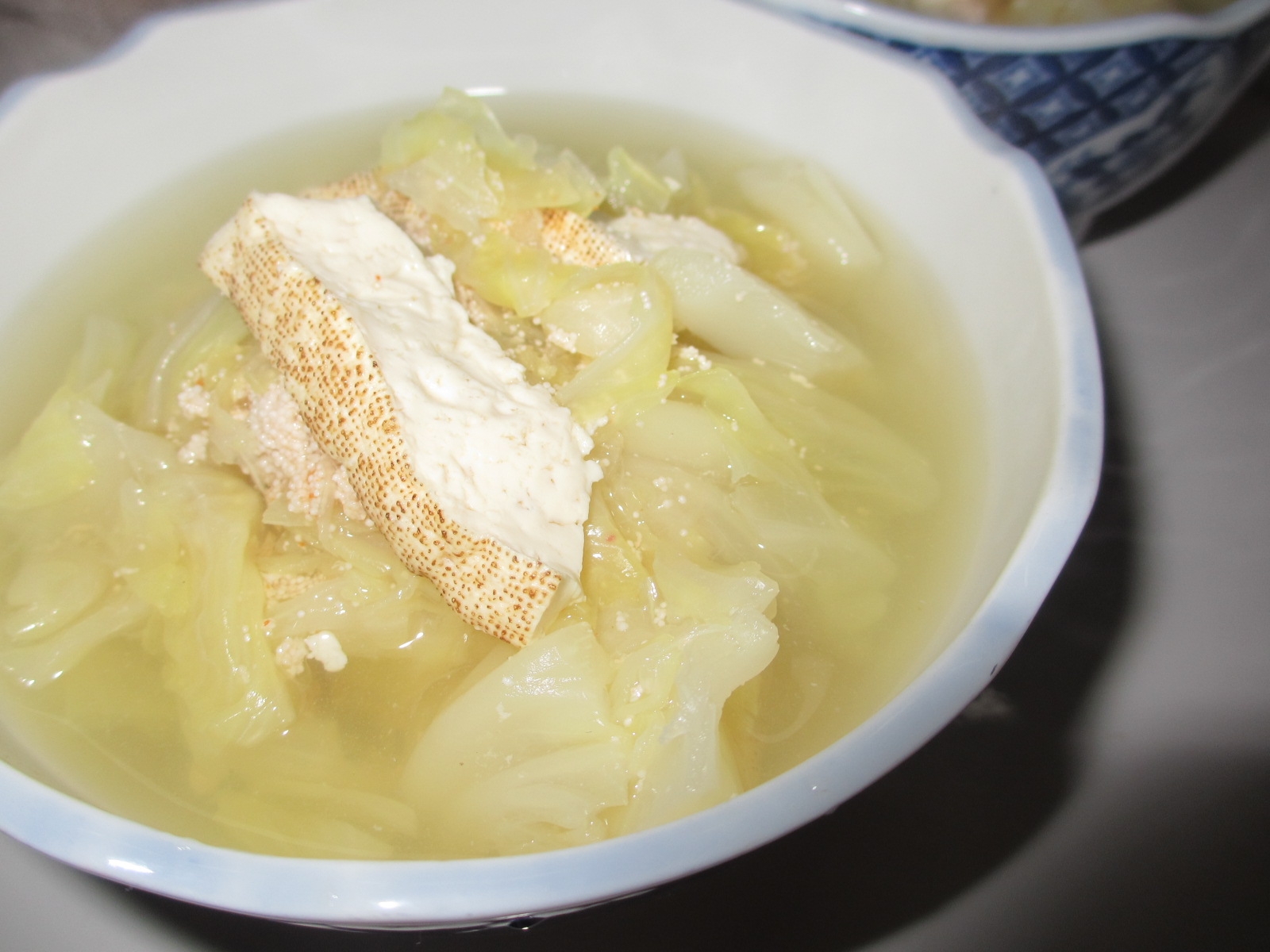 明太キャベツ豆腐のスープ