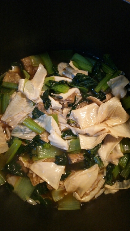 小松菜と湯葉の煮浸し