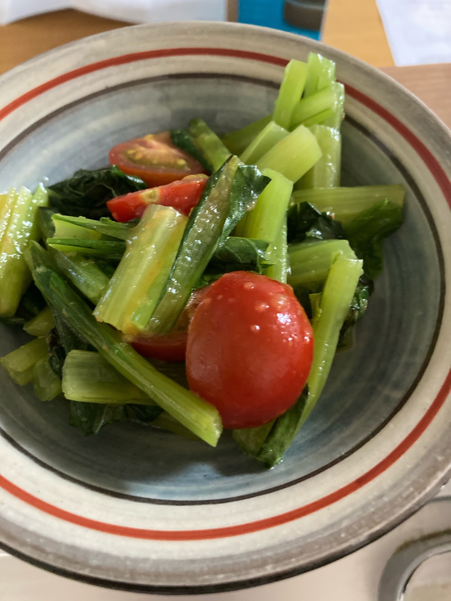 小松菜の温野菜にんじんドレッシング