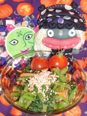 小松菜とメンマの辣つゆサラダ