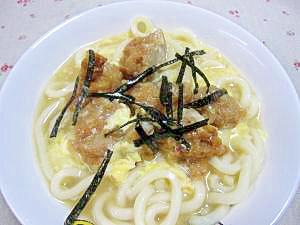 ♪鶏から揚げの親子うどん♪