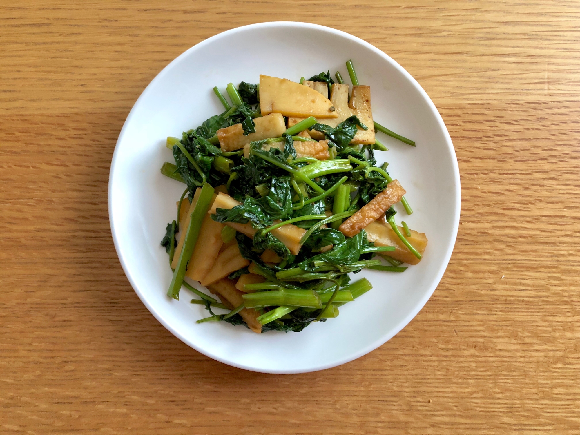 エンサイとたけのこの甘辛醤油炒め