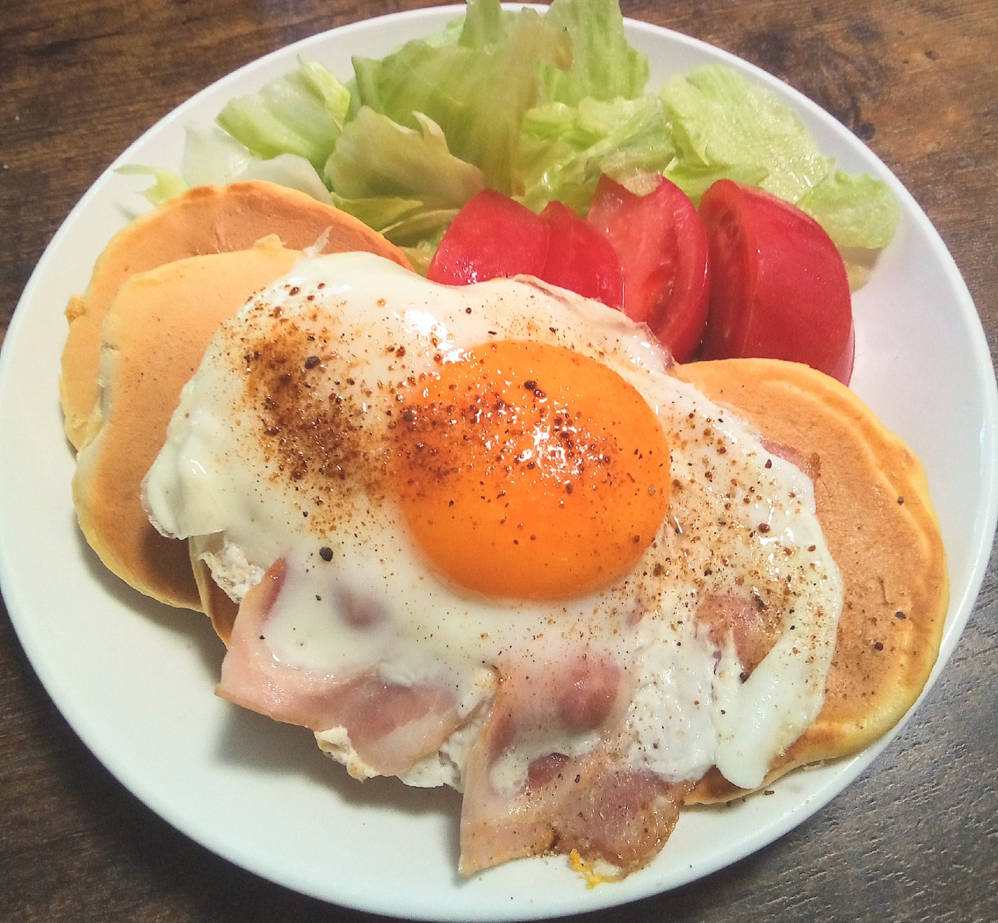 朝食などに♫HM・コーン缶でコーンパンケーキセット