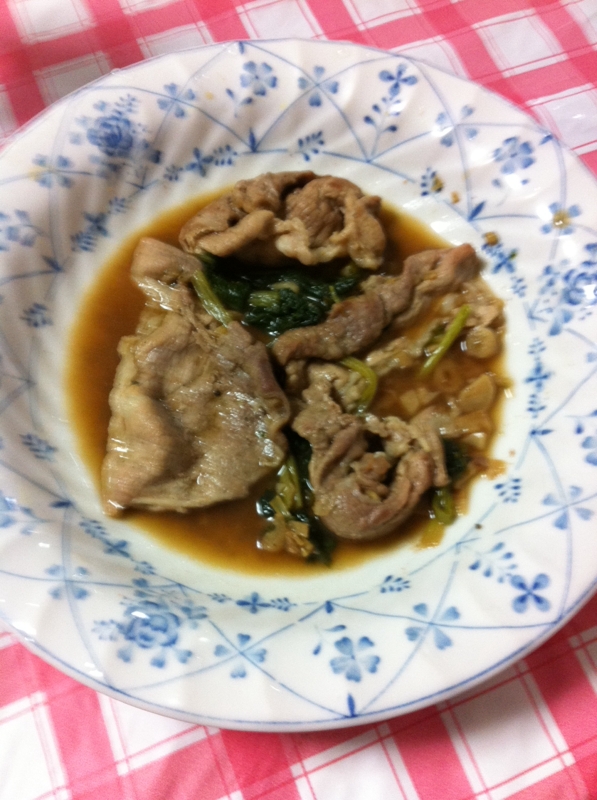 ガッツリ食べたいときは♬豚肉＆小松菜の炒め煮