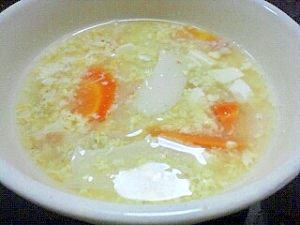 かまぼこ入り塩麹かき玉スープ