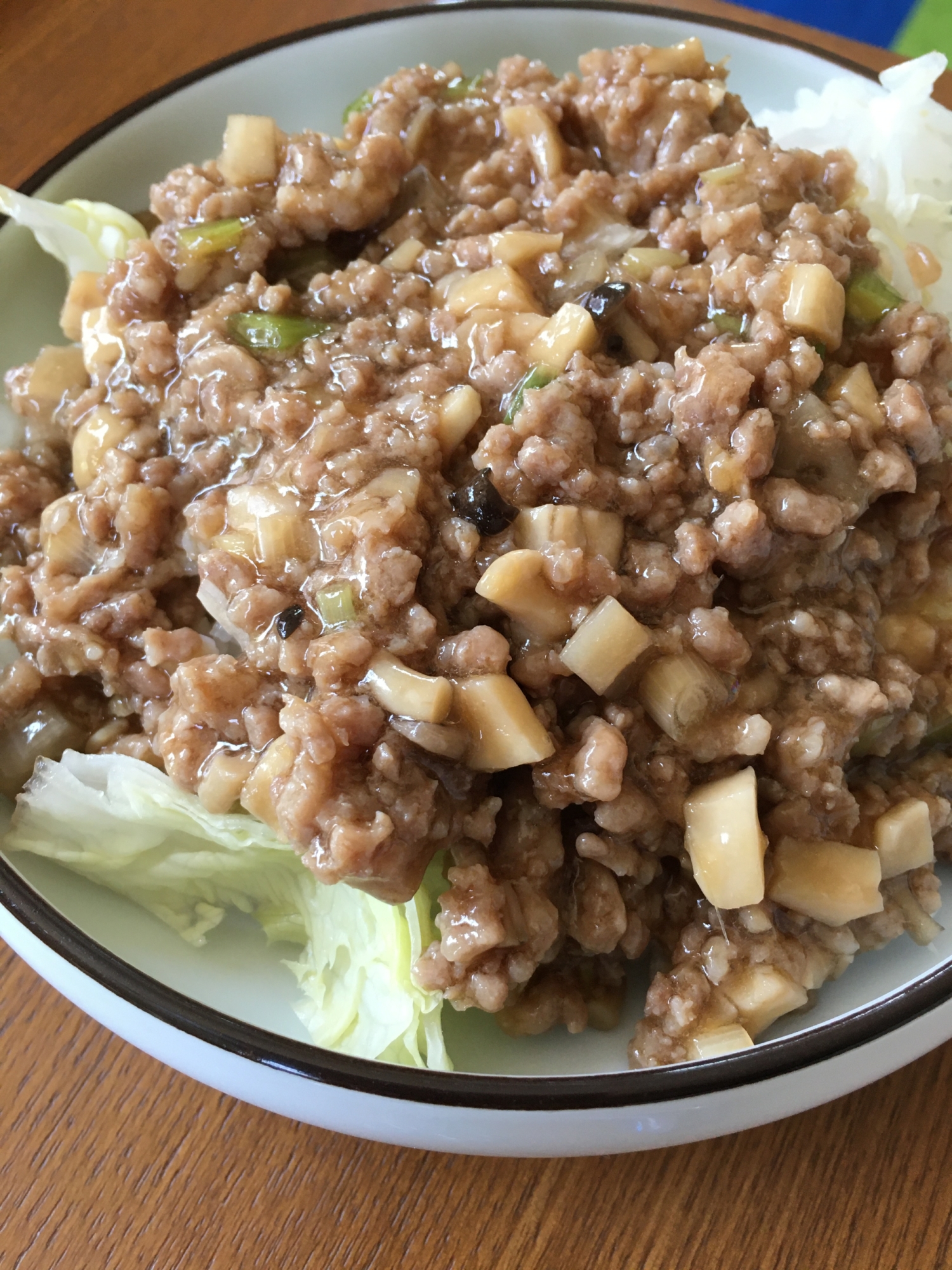 簡単ランチ☆れんこん入りのとろとろそぼろ丼