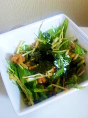 水菜と納豆のピリ辛サラダ