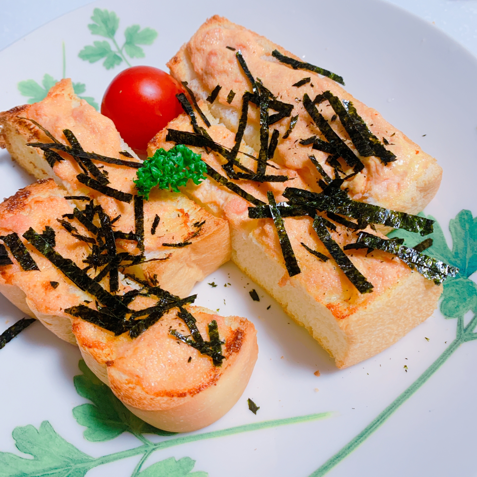 朝食に❗食パンで明太子パン