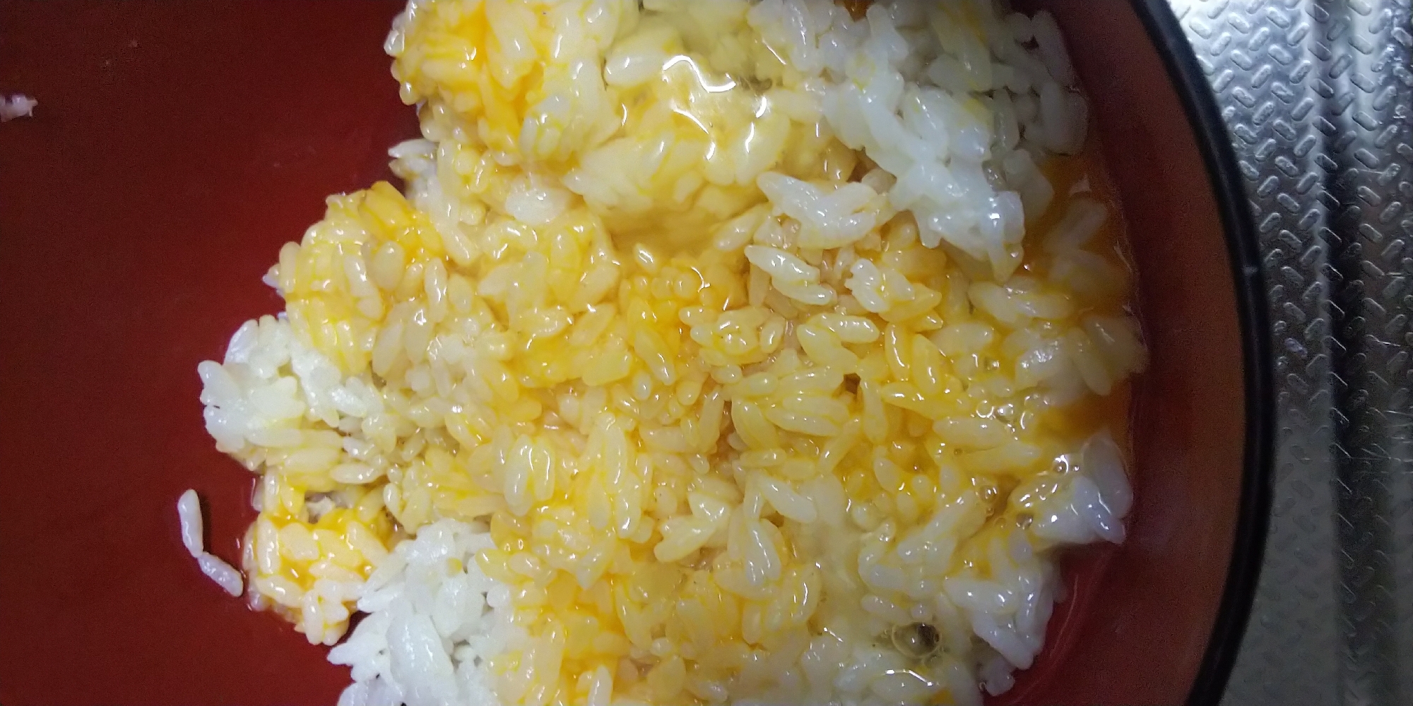 卵かけご飯・蟹酢と醤油で