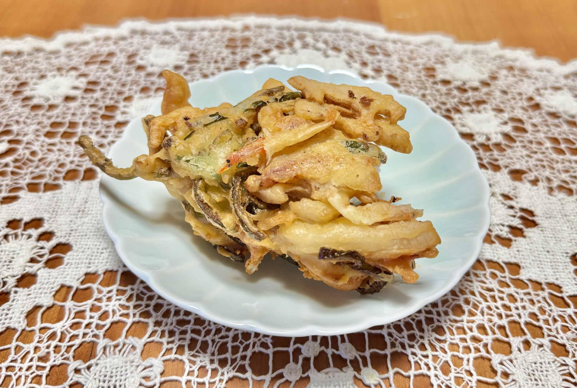 お弁当に！桜海老と蓮根とピーマンの☆かき揚げ