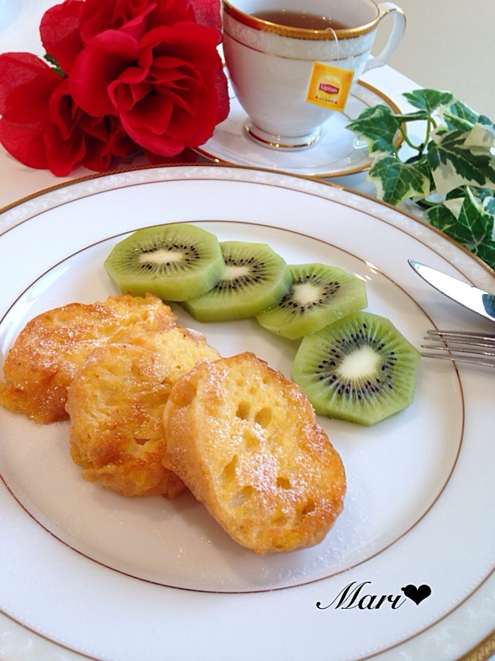 レンジ1分 バゲットdeフレンチトースト レシピ 作り方 By Mariまり 楽天レシピ