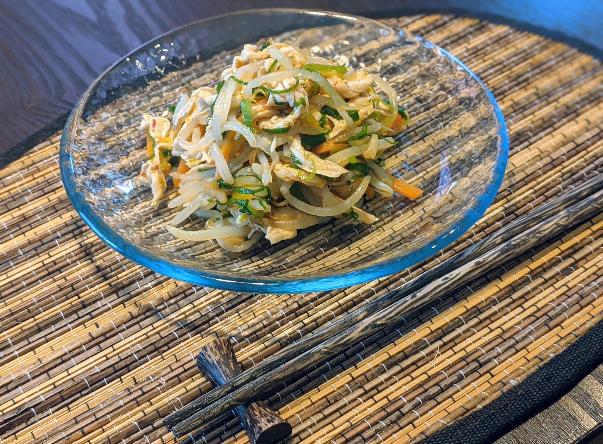 九条ねぎと蒸し鶏のピリ辛和え