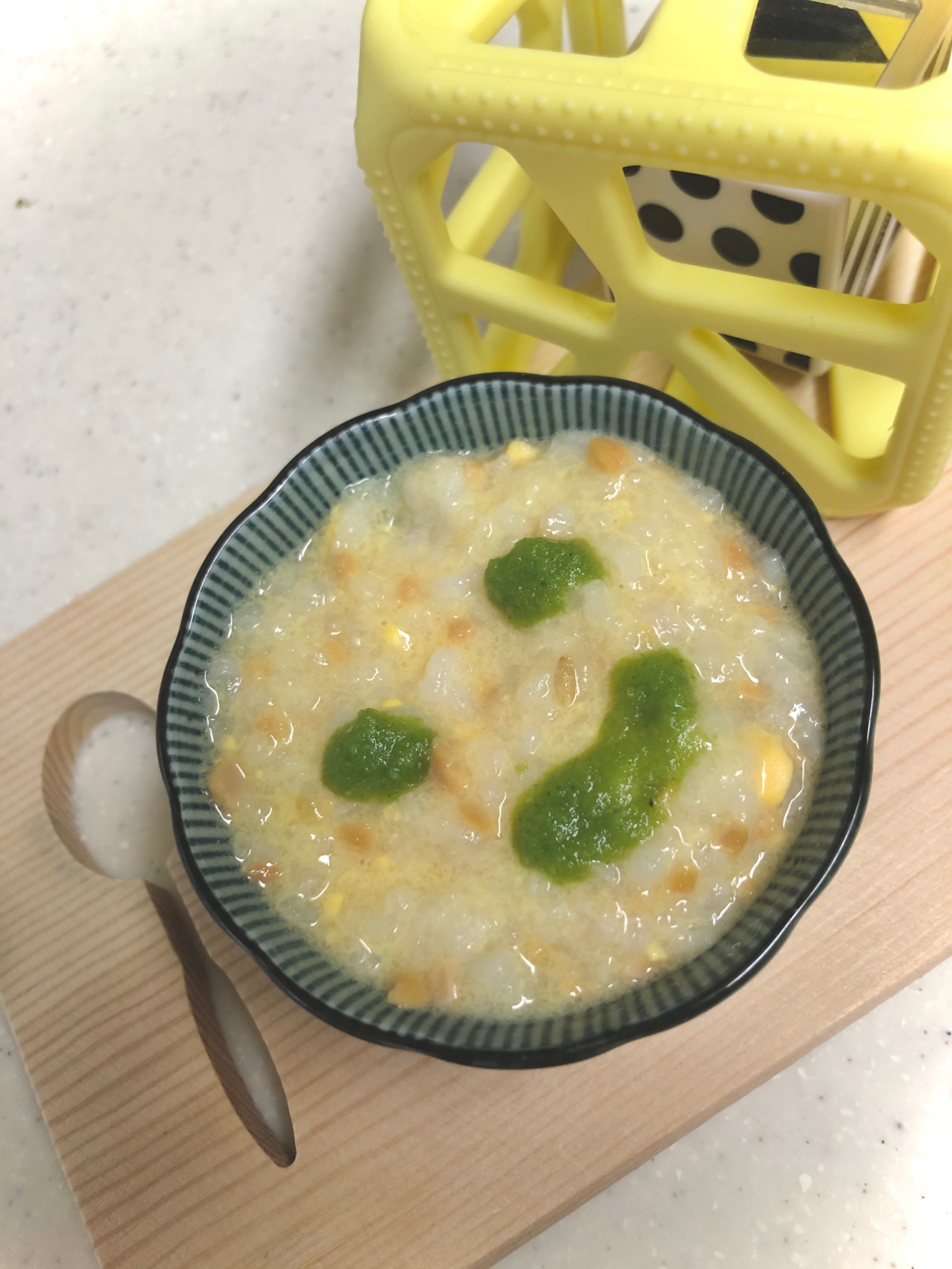 ◆5分粥〜納豆卵かけご飯風〜◆離乳食、中期、後期